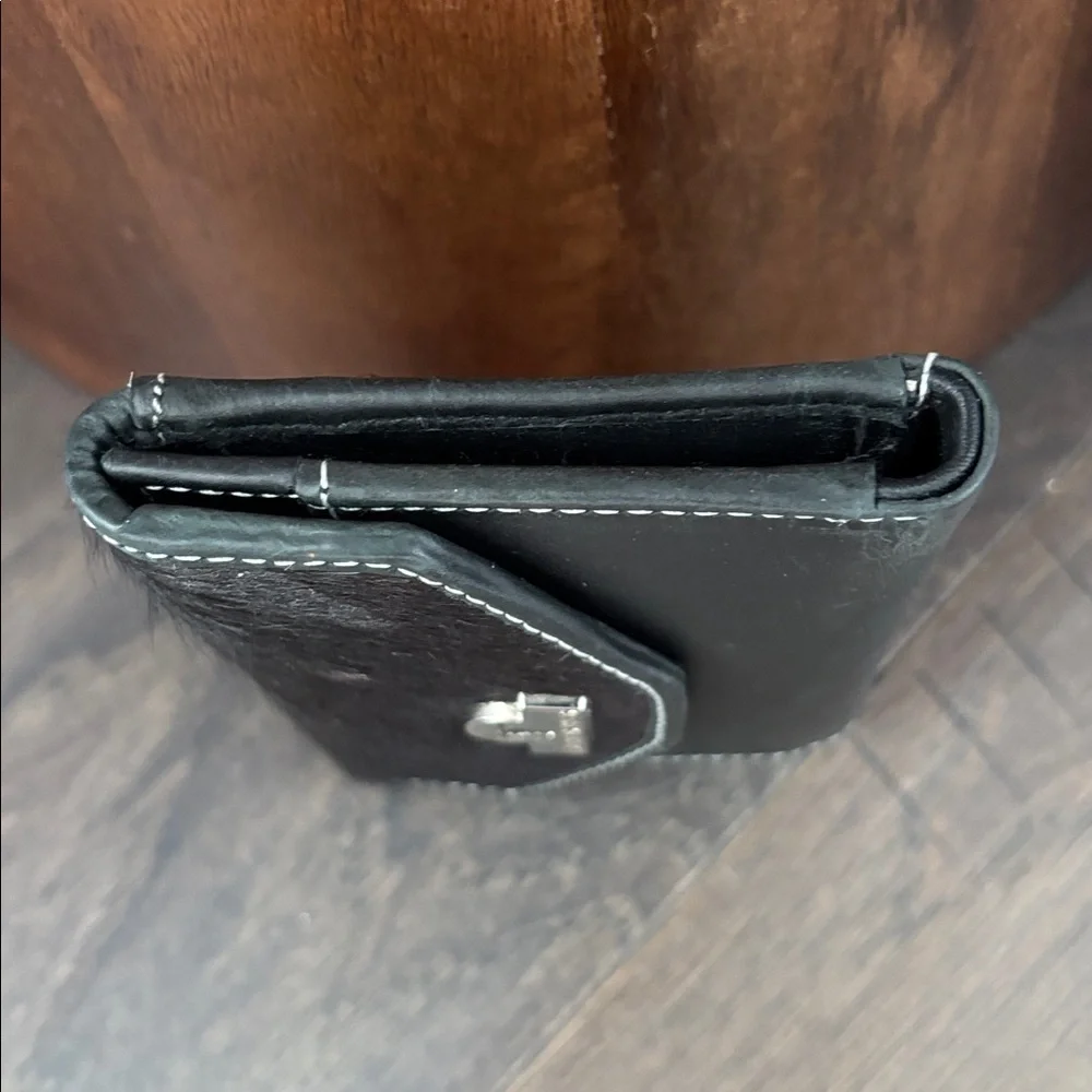 American Bison Hair on Hide,Genuine Leather,5 card,1 ID,bill,zip coin,,snap top